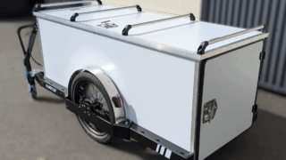 Caisson remorque vélo freinage