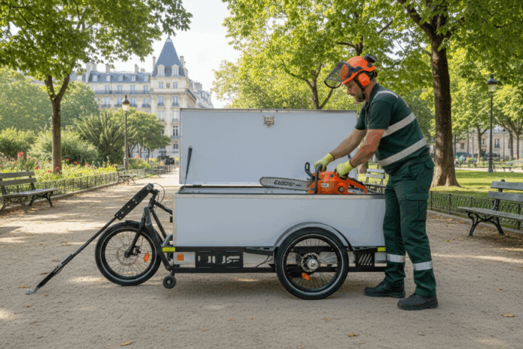 Remorque vélo parcs et jardins